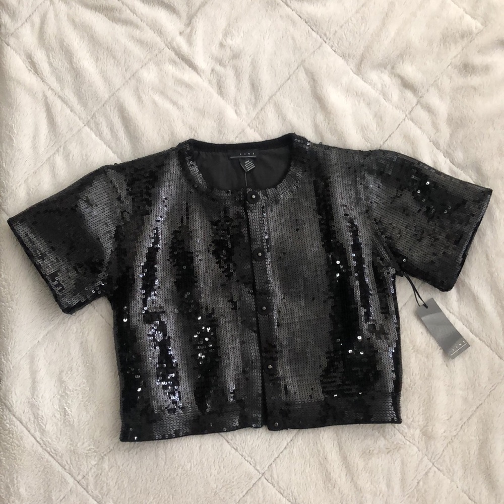 BNWT- LINE Sequined Short Sleeve Cropped Jacket